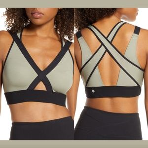 NEW $49 Zella Agility Sports Bra Top Green PLUS SZ